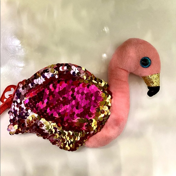 TY Pink Flamingo Change Purse - Picture 5 of 8